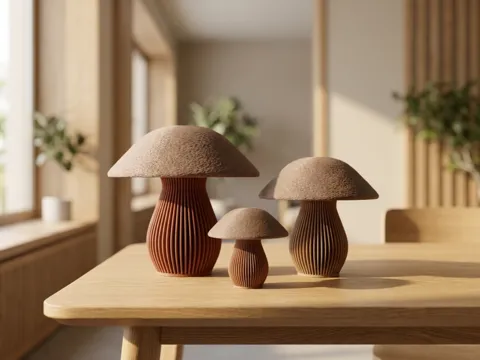 Letrero o emblema decorativo: Moderne Deko-Pilze Set – Minimalistisches Design — referencia de MakerWorld
