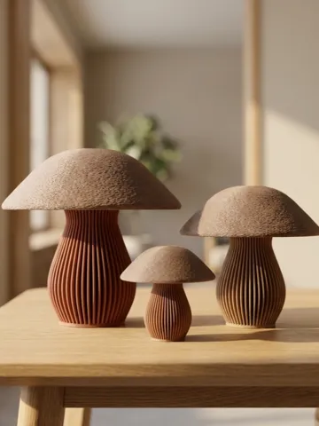 Letrero o emblema decorativo: Moderne Deko-Pilze Set – Minimalistisches Design — vista de referencia 2