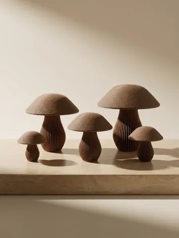 Letrero o emblema decorativo: Moderne Deko-Pilze Set – Minimalistisches Design — vista de referencia 3