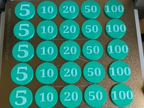 Poker Chips Multi-Coloured NO AMS