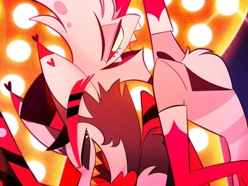 Husk and Angeldust from Hazbin Hotel as a Hueforge