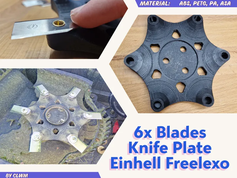 EInhell Freelexo Law Mower Knife Plate 6x Blades