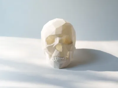 Low Poly Skull Sculpture