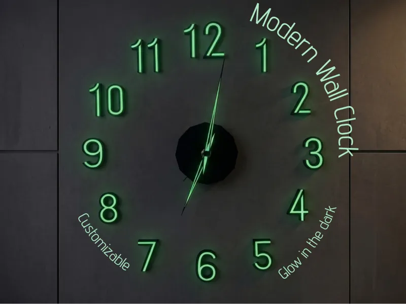 Modern Glow in the Dark Wall Clock