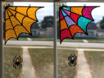 Spiderweb 'stained glass' suncatcher