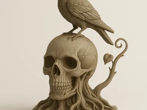 Adorno temático: Crow & Skull Tree — referencia de MakerWorld