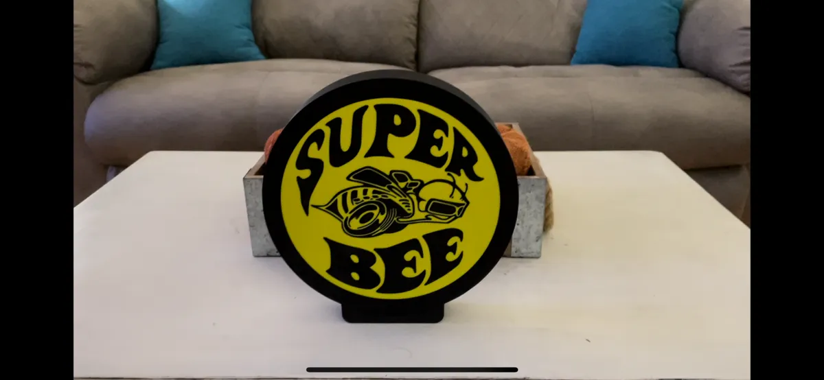 Super Bee Script Super Bee Logo LED Light Box - Free 3D Print Model - MakerWorld