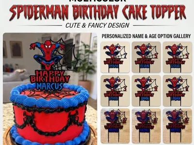 spider Caketopper with name
