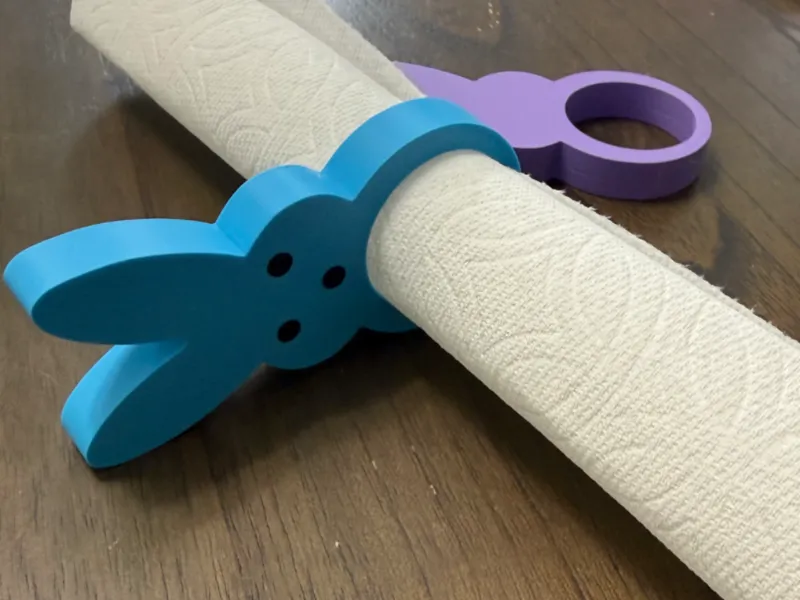 Easter Bunny Napkin Ring Marshmallow Table Decor 