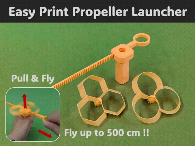 Easy print propeller launcher