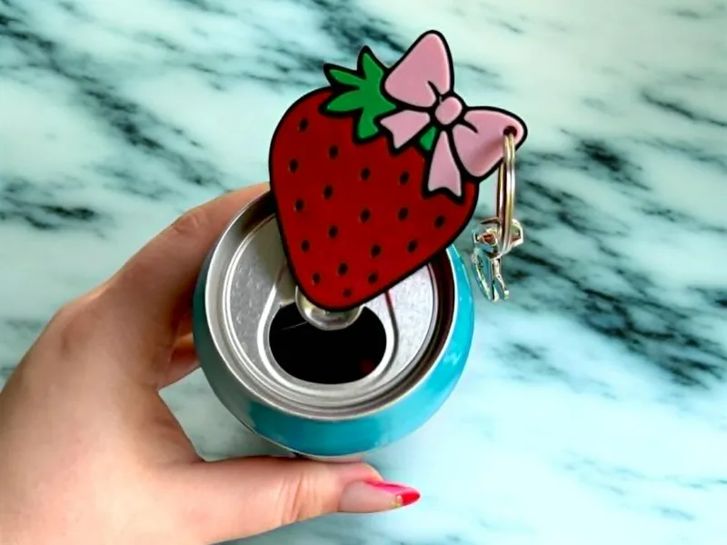 Cute Strawberry With a Bow Pop Can Tab Opener