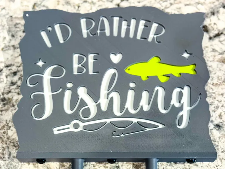 I'd Rather Be Fishing yard sign