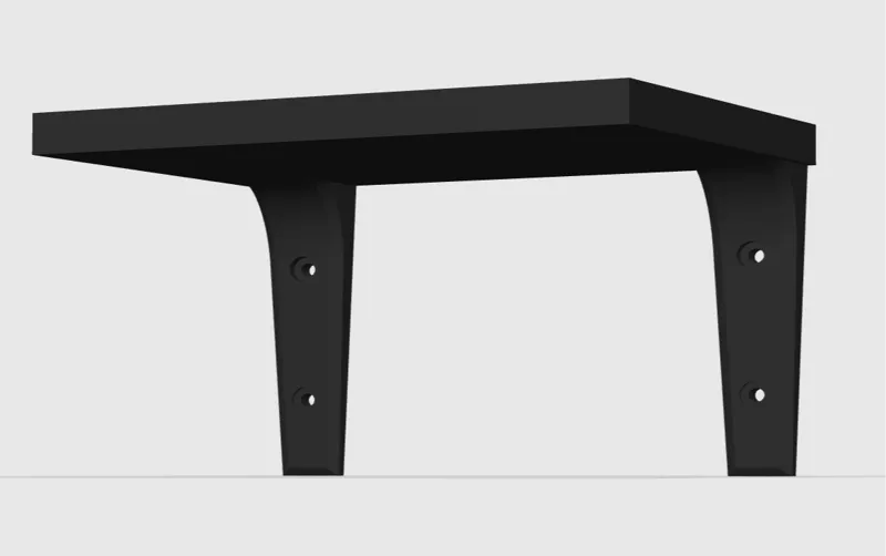 Small shelf with brackets (premade screw holes)