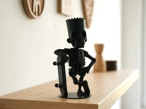 Bart Simpson Skeleton Skater Figurine Collectible