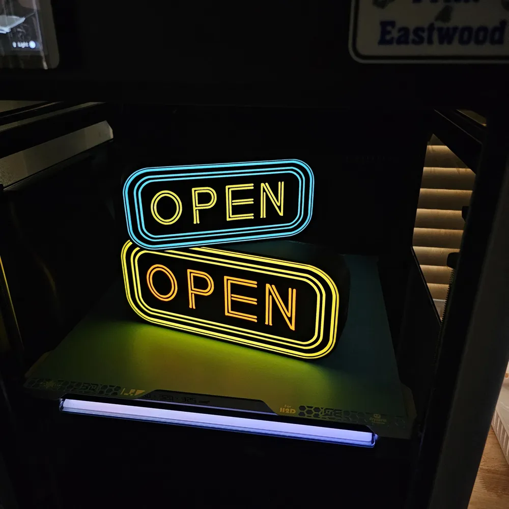 OPEN sign light box - Free 3D Print Model - MakerWorld