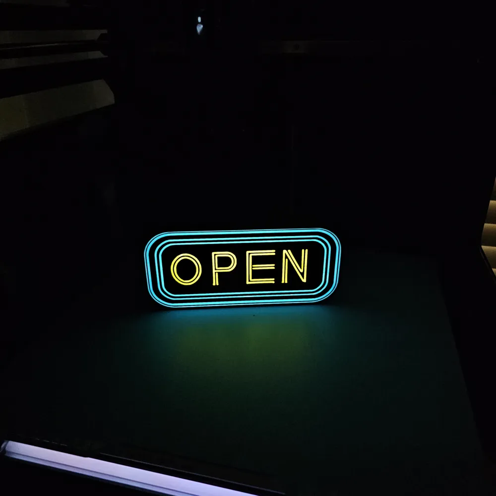 OPEN sign light box - Free 3D Print Model - MakerWorld