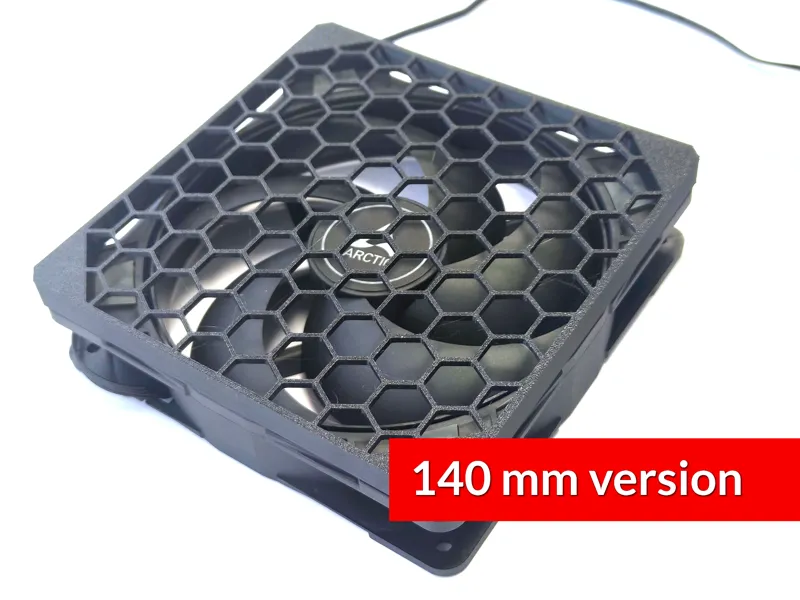 Screwless 140mm fan grill with distance, no whine