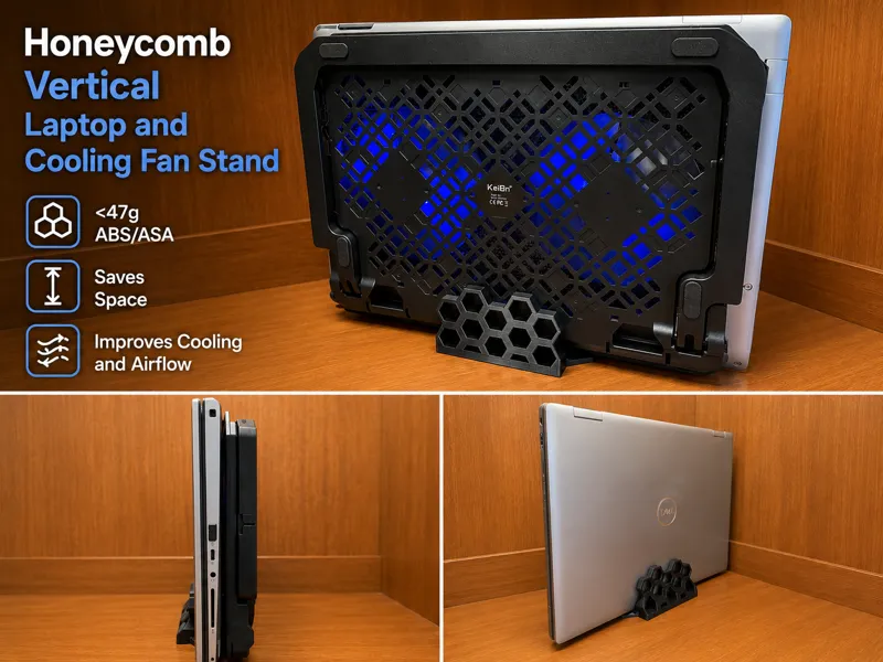Vertical Laptop and Cooling Fan Stand