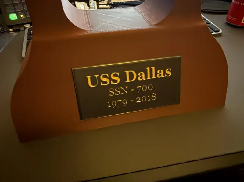 USS Dallas Plaque for Stand by manicman