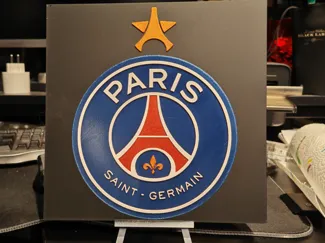 hueforge logo psg avec une étoile en tour eiffel