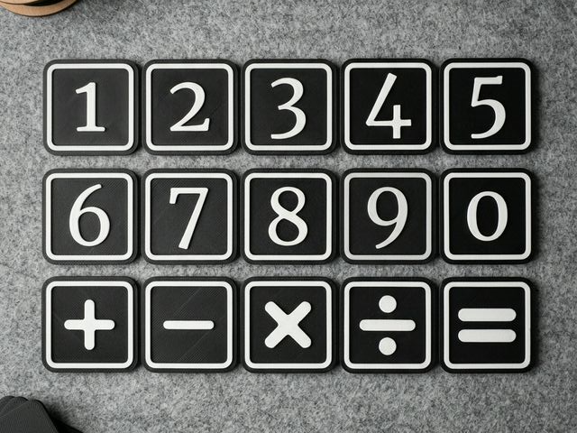 Tactile Math Learning Set: Numbers & Symbols