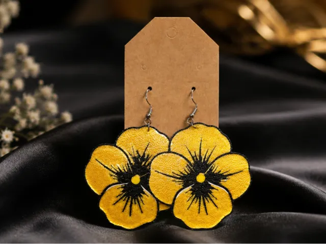Pansy Flower Earrings