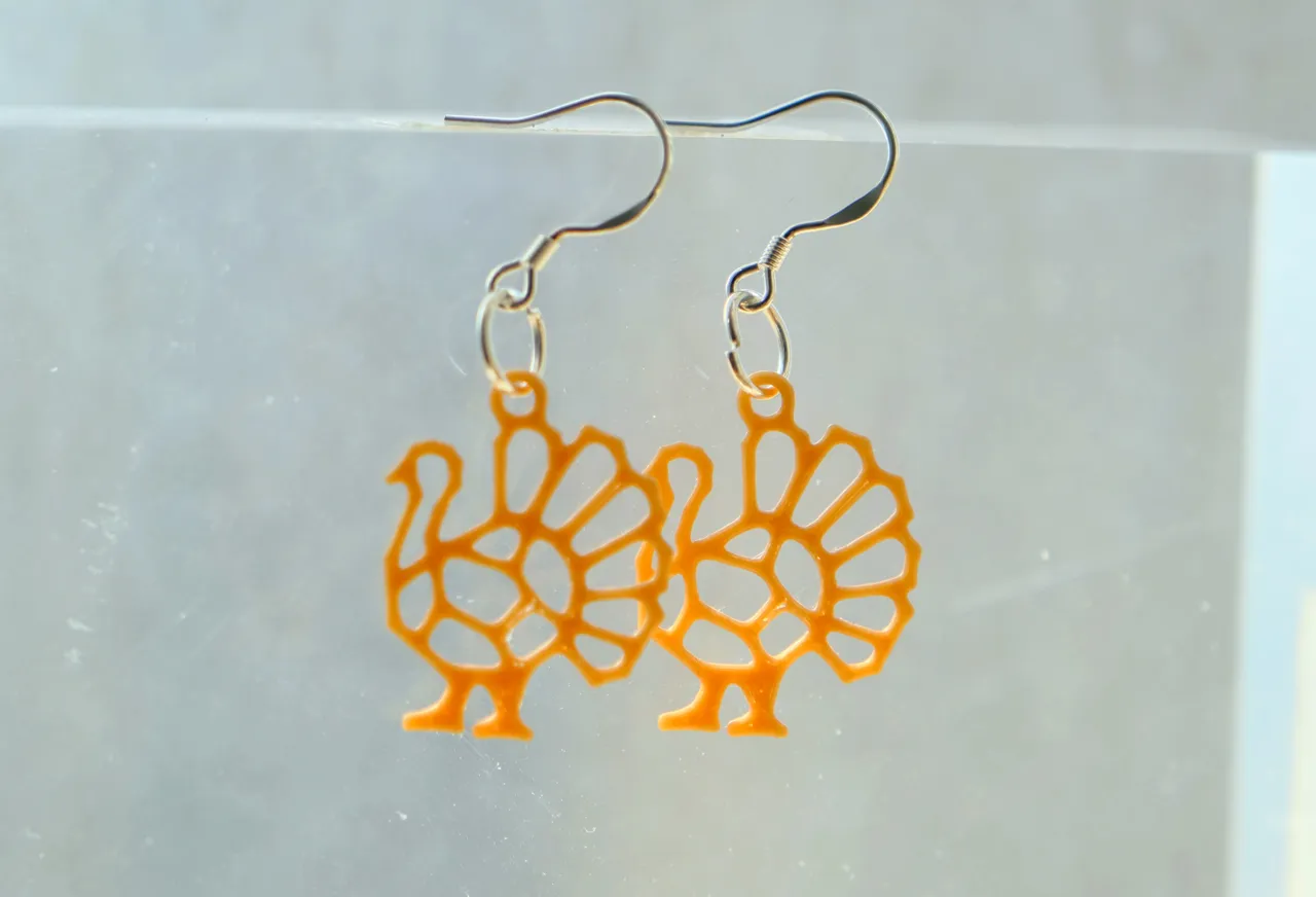 Geometric Thanksgiving Turkey Earrings view 4