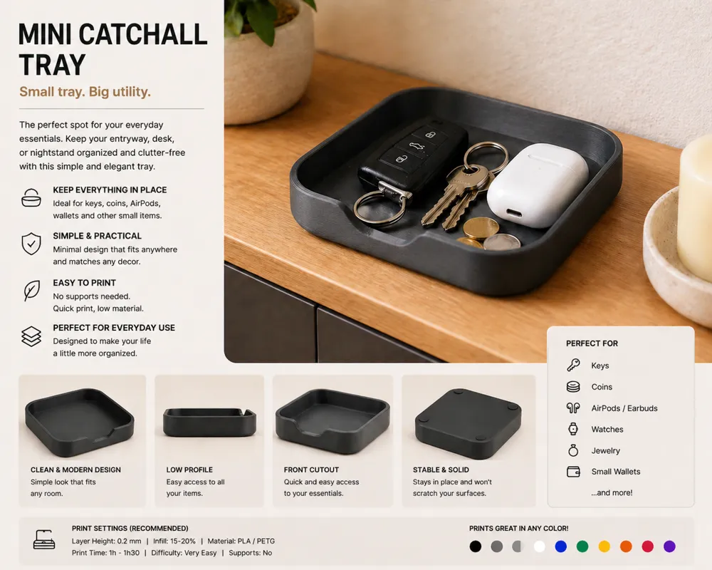 Universal catchall - Free 3D Print Model - MakerWorld