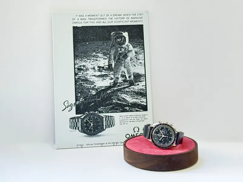 Omega Speedmaster vintage advertisement HueForge