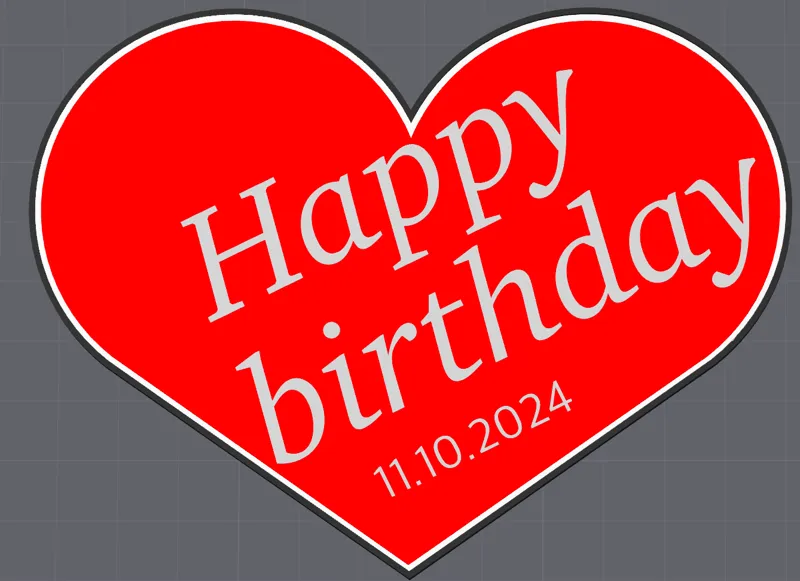 Heart Birthday I love you Gift Editable Text