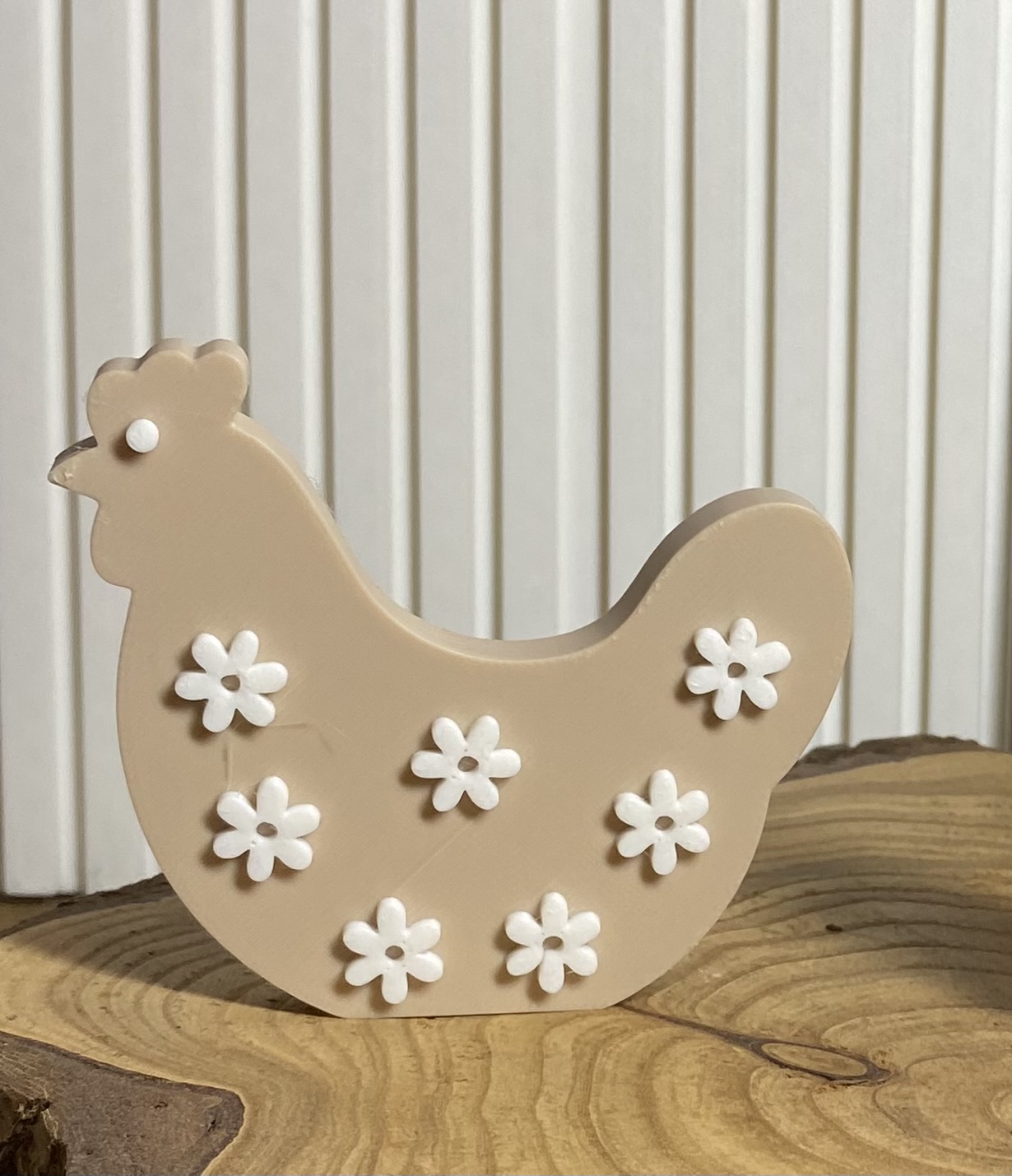 Miniatura 1 do modelo 3D Hühner mit Punkten oder Blumen