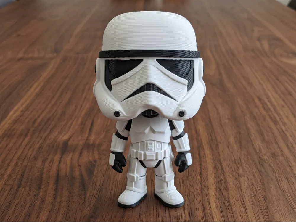 Caja o estuche: Stormtrooper Funko. Referencia del modelo original.
