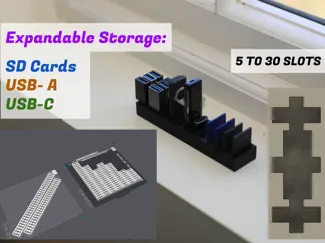 Desk Organisation Block - SD Card, USB C, USB A