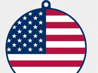American flag keychain double sided