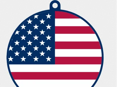 American flag keychain double sided