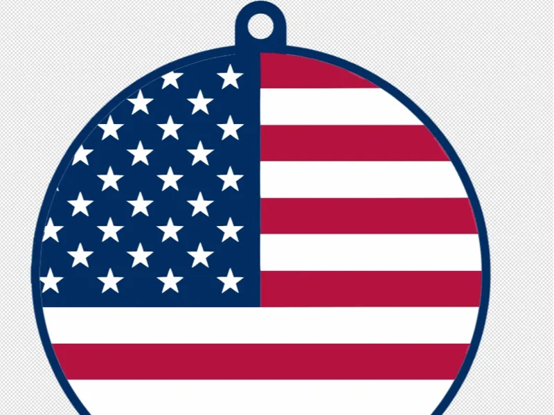 American flag keychain double sided