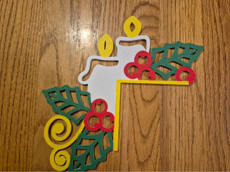 Christmas Door Trim Corner - Candles #7