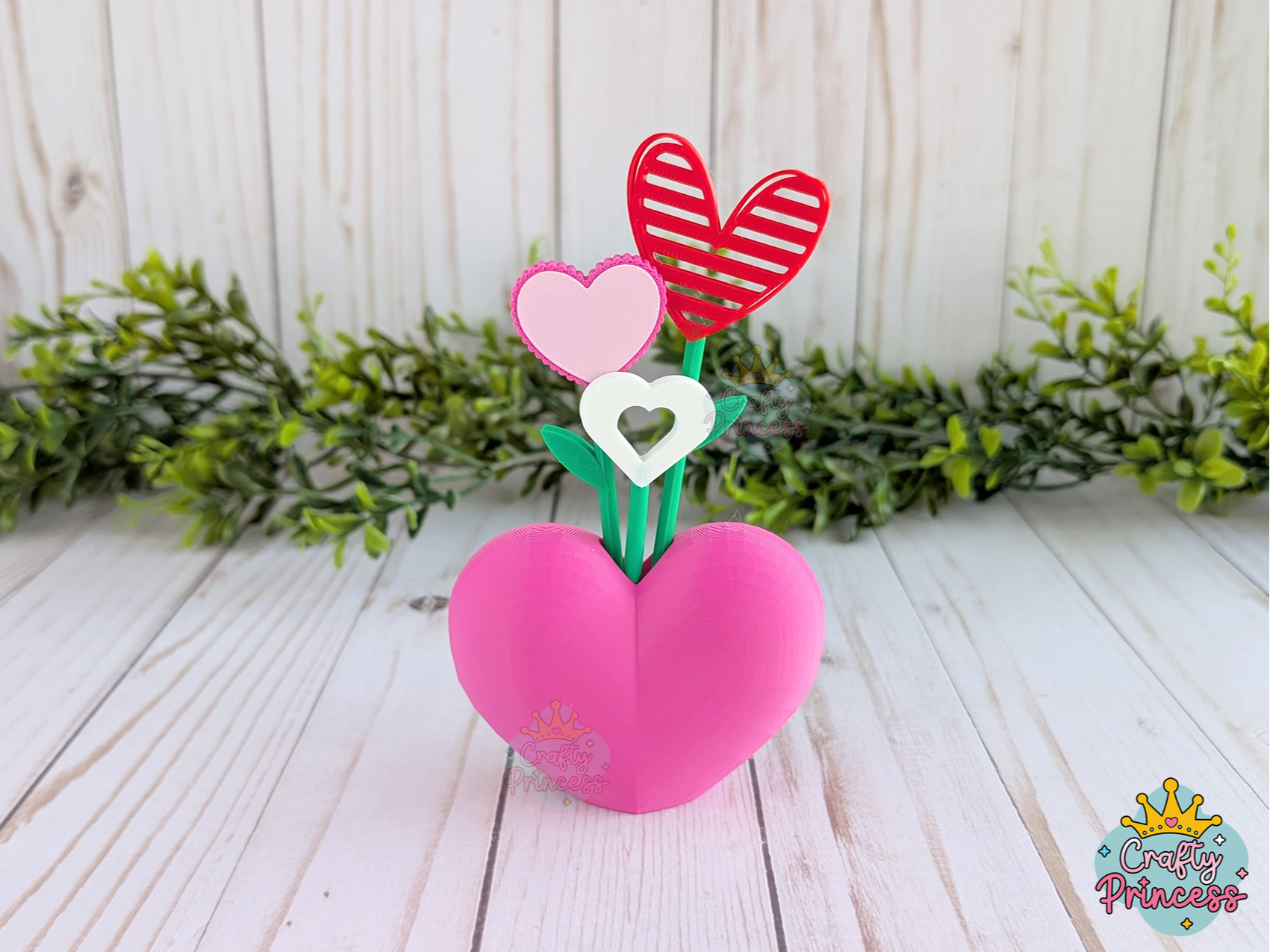 Heart Shaped Flowers and Vase