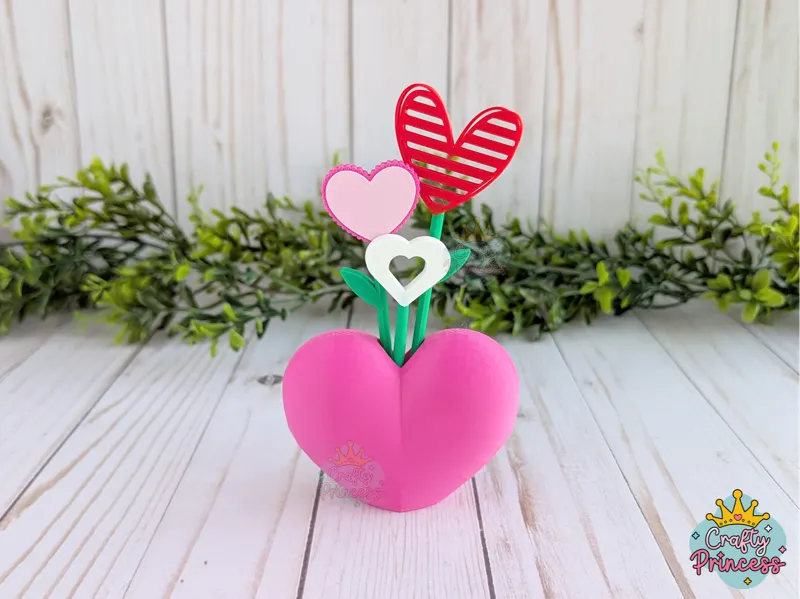 Heart Shaped Flowers and Vase