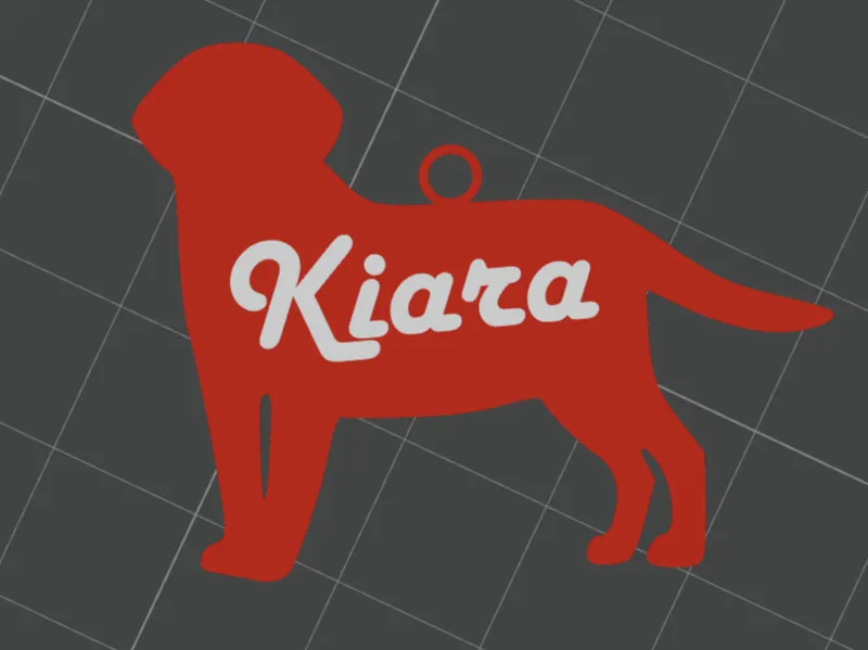Llavero silueta perro con nombre personalizable