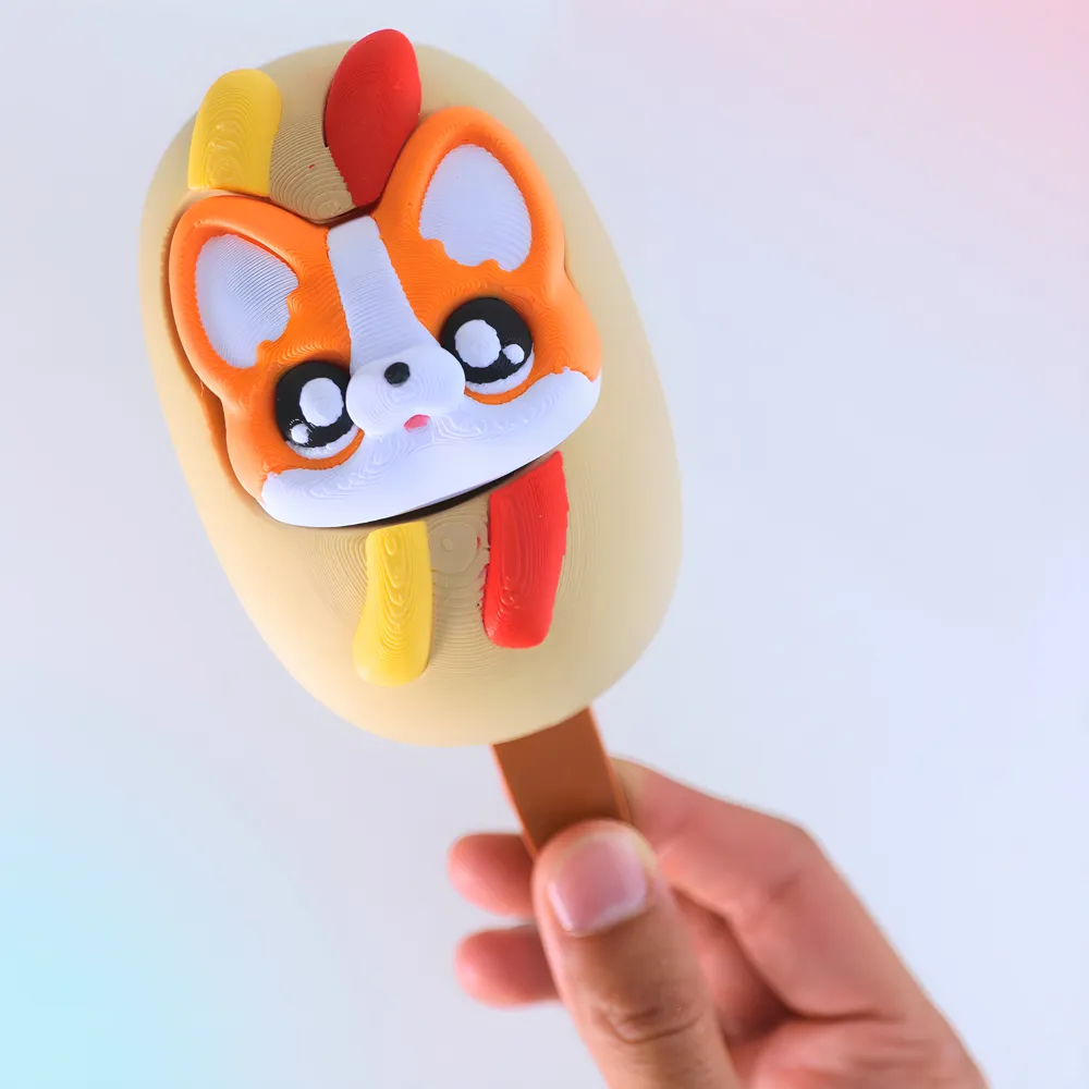 Corgi Corn Dog Clicker | Fidget Clicker Keycap - Free 3D Print Model ...