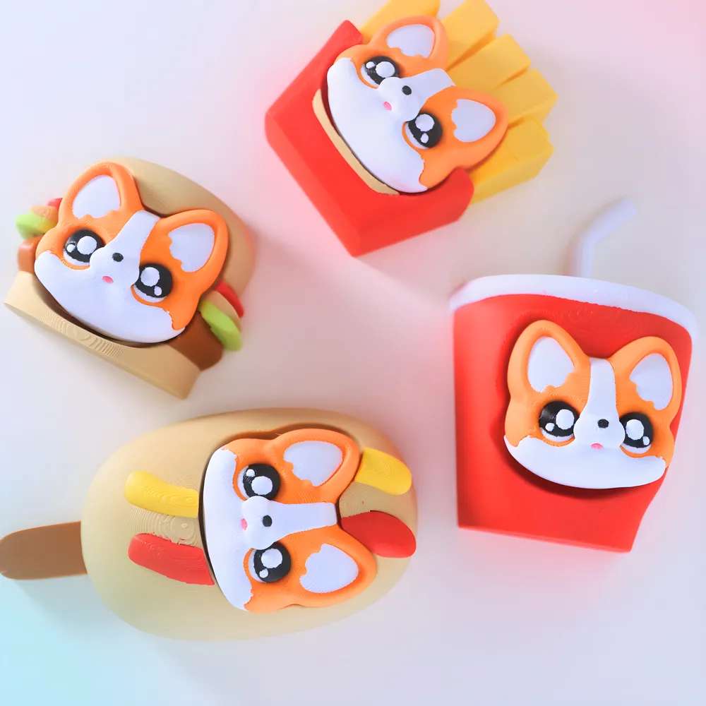 Corgi Corn Dog Clicker | Fidget Clicker Keycap - Free 3D Print Model ...