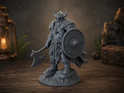Epic Viking Berserker with Axe & Shield