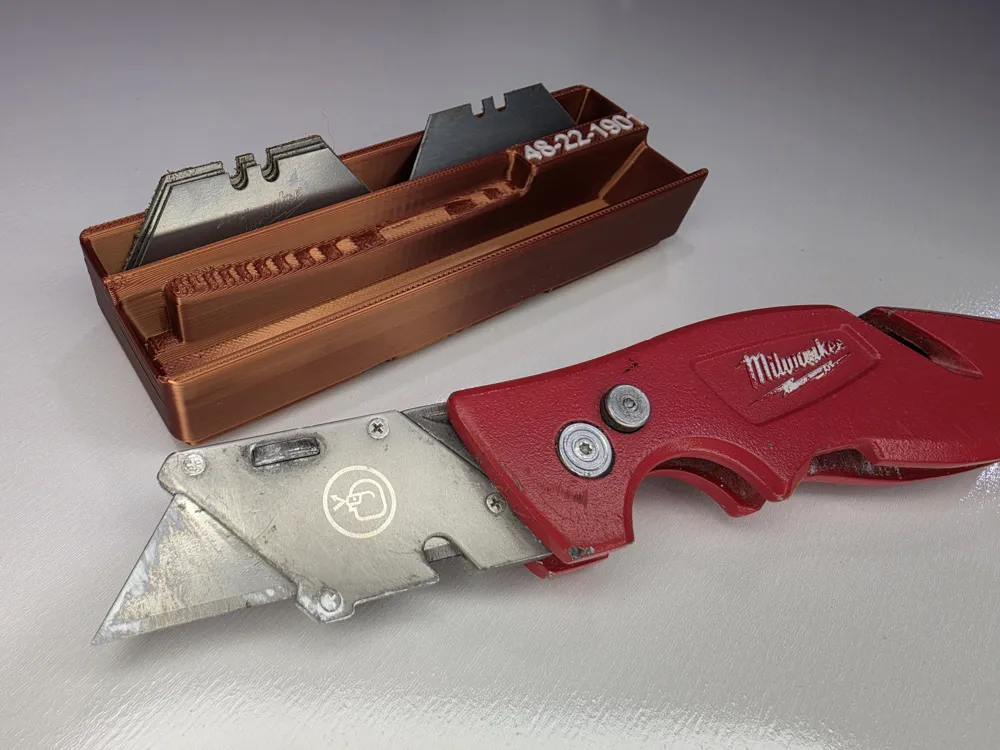 Gridfinity Razor Cutter Milwaukee Box Cutter Gridfinity Tray with Blades - Free 3D Print Model ...