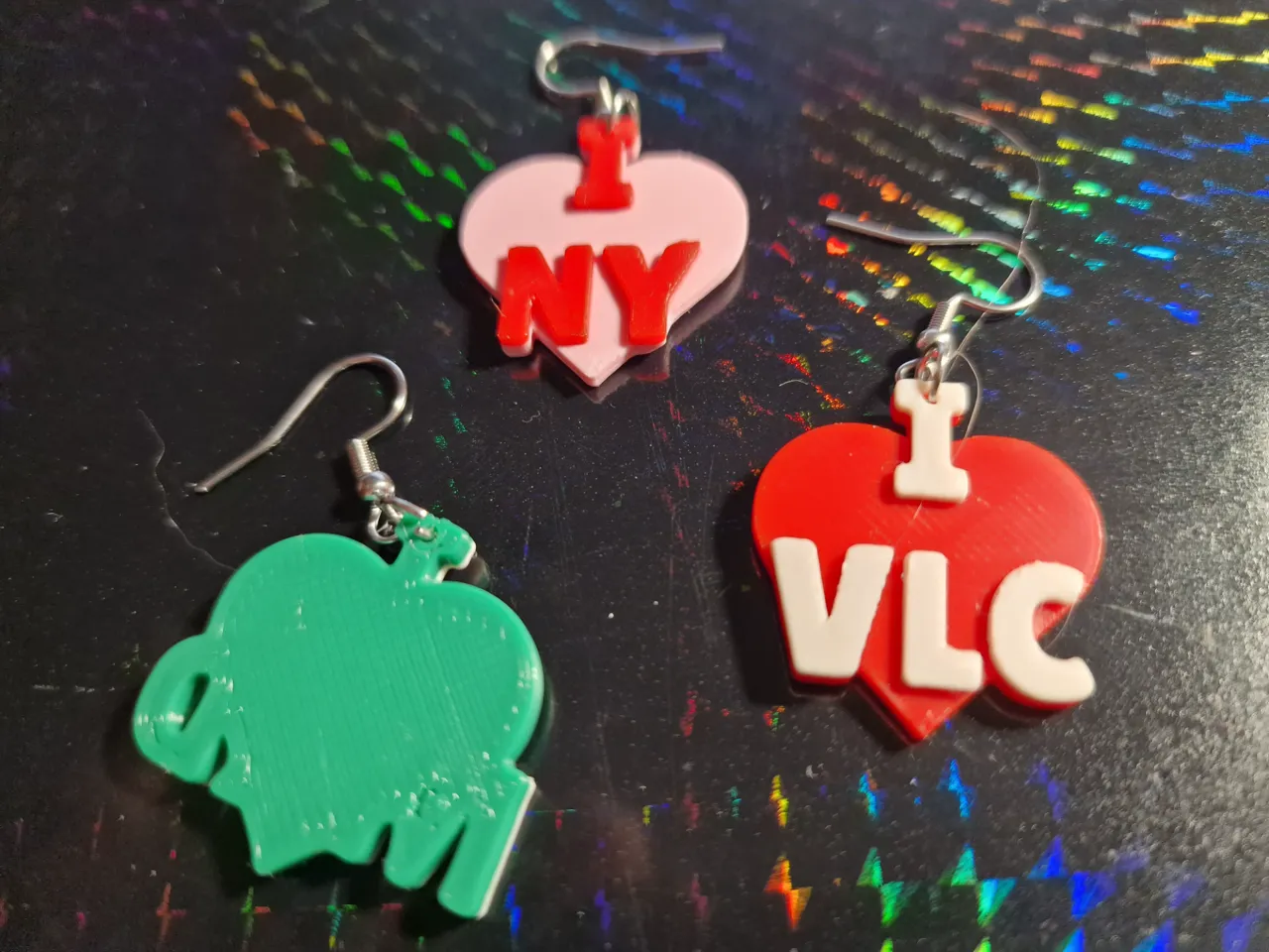 Customizable earrings & keyrings "I Love..." view 4
