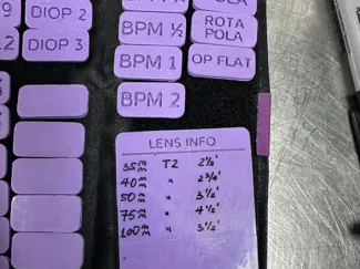 Filter Tabs and Lens Information