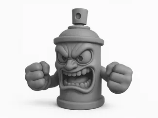 Angry Spray Can Figurine | Graffiti Art Toy