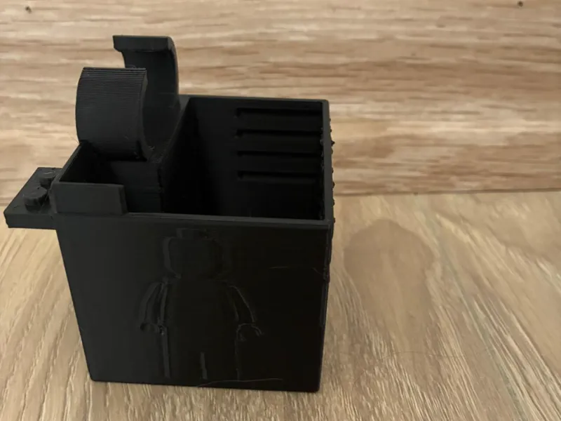 A1 trash bin with brick minifigure connection dots