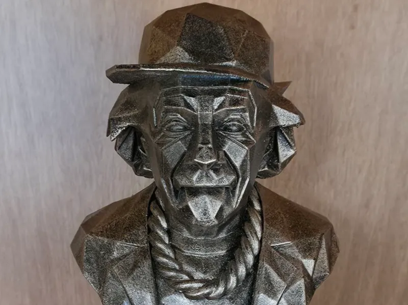 Albert Einstein urban bust low poly