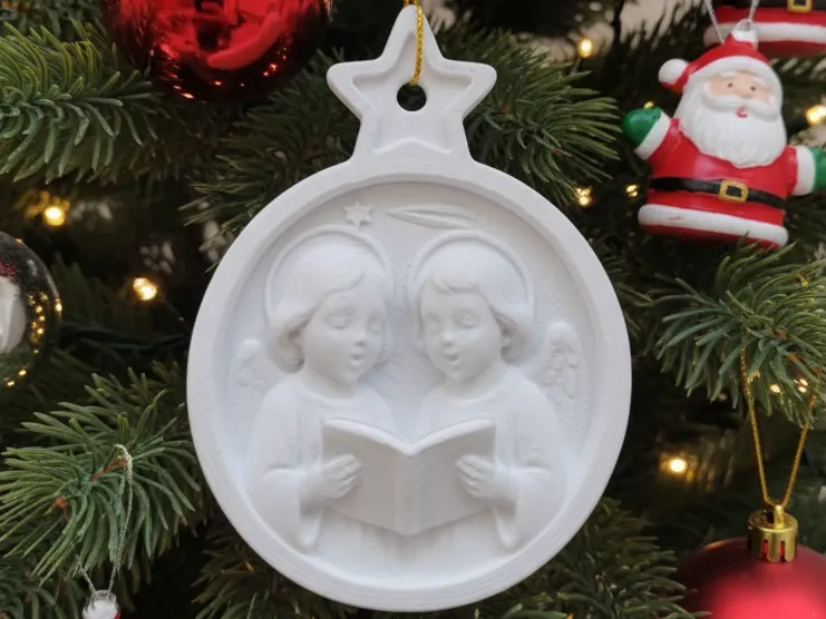 Medaglione Angioletti Coristi Ornamento Natalizio